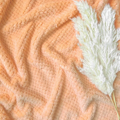 Jeté Kozy texturé - Cantaloup