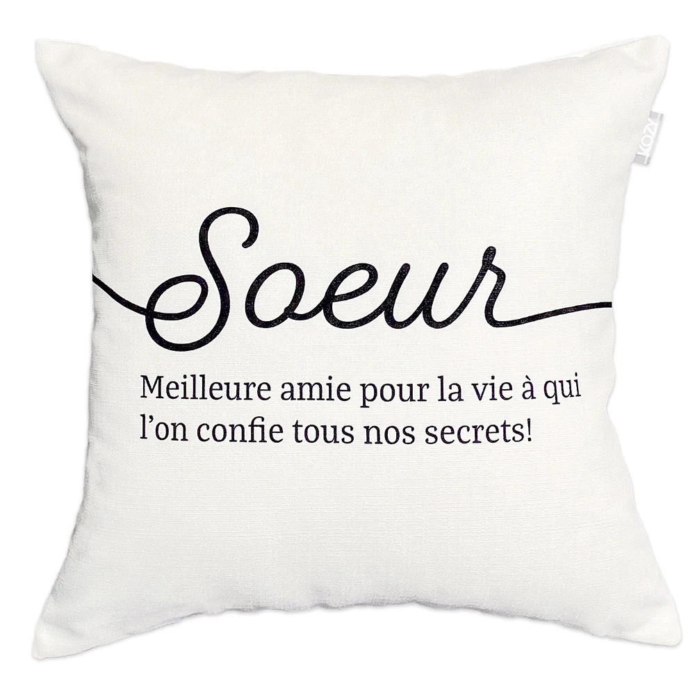 Coussin à texte éco - Soeur