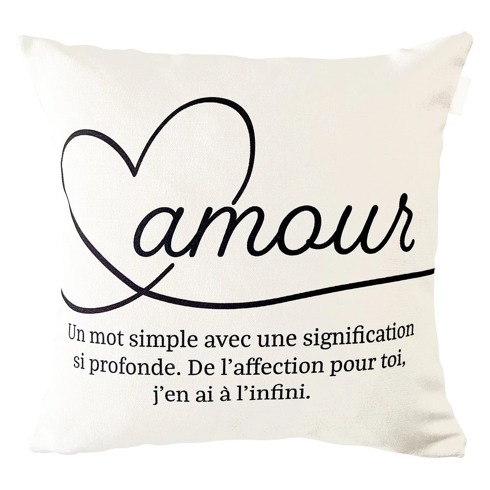 Eco text cushion - Amour