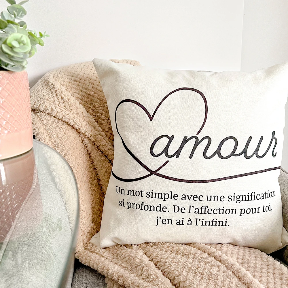 Eco text cushion - Amour