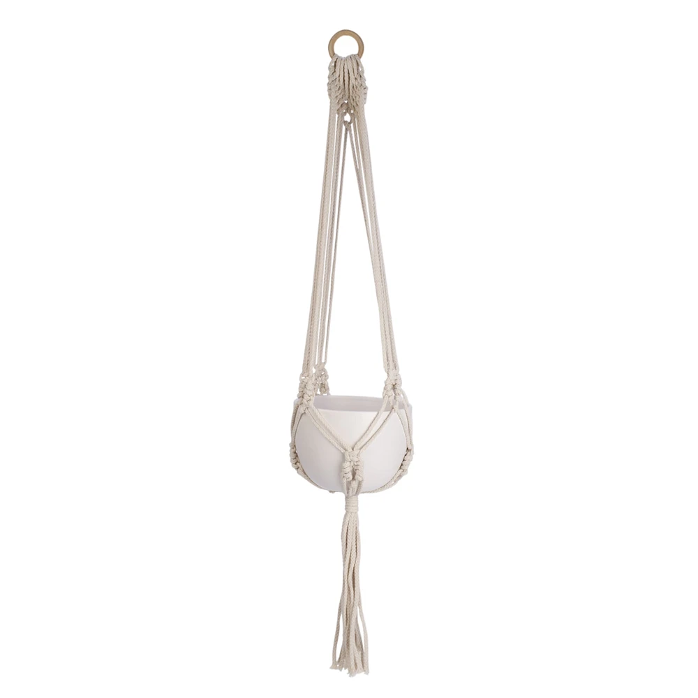 Macramé pour jardinière suspendu - Naturel