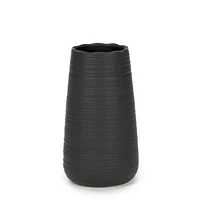 Vase strié noir - 6"
