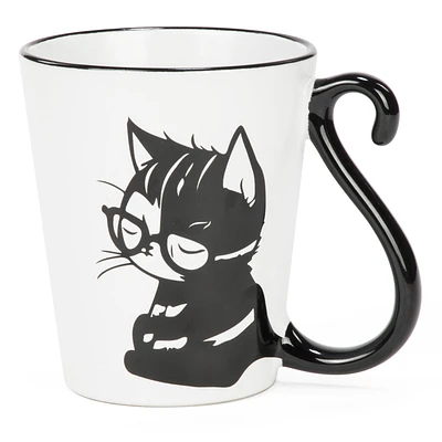 Cat with glasses mug