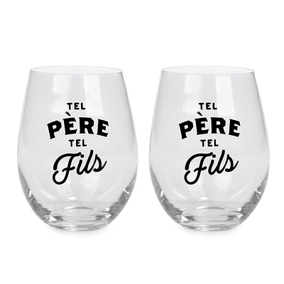 Verre à vin sans pied - Tel père tel fils