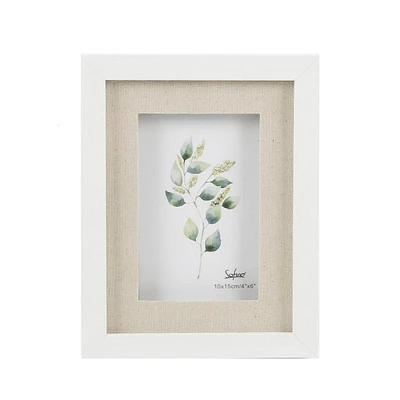 Cadre photo blanc et lin - 6 x 8