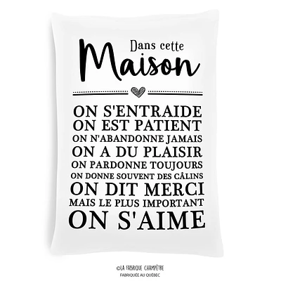 Coussin à texte - Maison