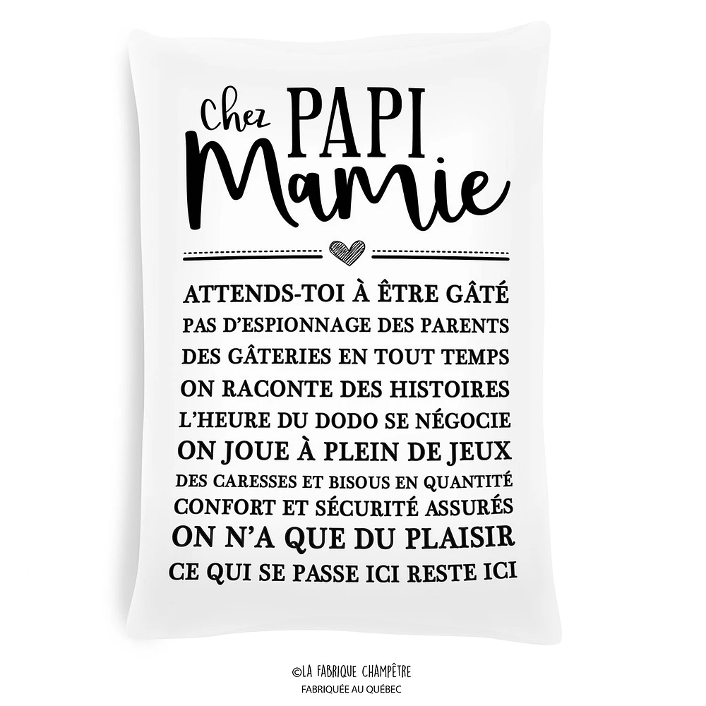 Coussin à texte - Mamie et papi