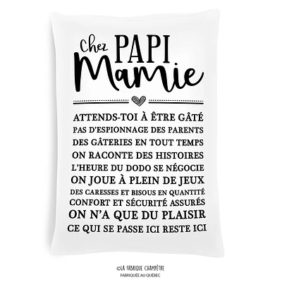 Coussin à texte - Mamie et papi