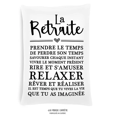 Coussin à texte - La retraite