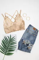 Live Lace Bralette Taupe