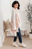 Lined with Tassel Cardigan Mauve/Blue