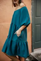 Teal Tiers Dress