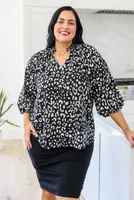 A Bit Of Fun Animal Print Blouse Black