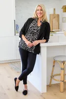 A Bit Of Fun Animal Print Blouse Black