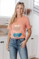 Abstract Graphic Tee Peach