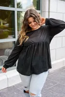 Back Black Baby Doll Top