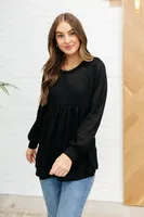 Back Black Baby Doll Top