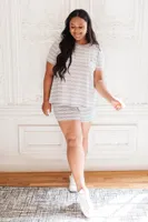 Cozy Stripes Shorts Gray