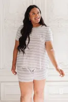 Cozy Stripes Shorts Gray