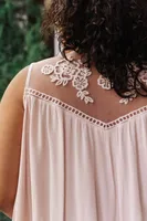 Floral Embroidered Swing Top