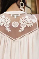 Floral Embroidered Swing Top
