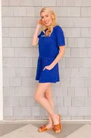 From Romp To Rest Romper Blue