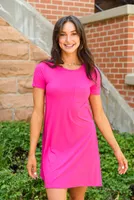 Here To Stay T-Shirt Dress Pink