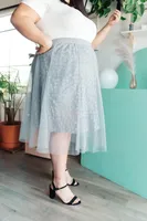 Layered Lace Skirt Gray