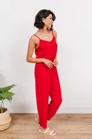 Livin' The Dream Jumpsuit Red