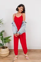 Livin' The Dream Jumpsuit Red