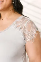 Lovely Lace Tee Gray