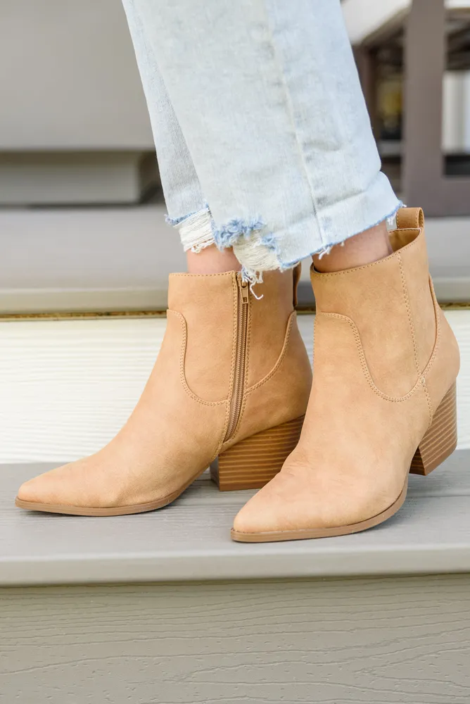 Scout & Molly's Boutique Mighty Fine Faux Leather Ankle Boots Toffee