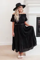 Olivia Tiered Maxi Dress Black