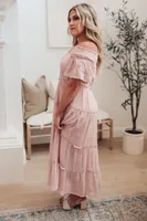 Olivia Tiered Maxi Dress Pink