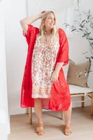 One Way Trip Kimono Cherry Red