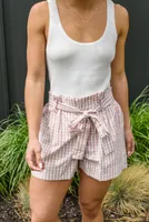 Prim & Pretty Gingham Tie Shorts