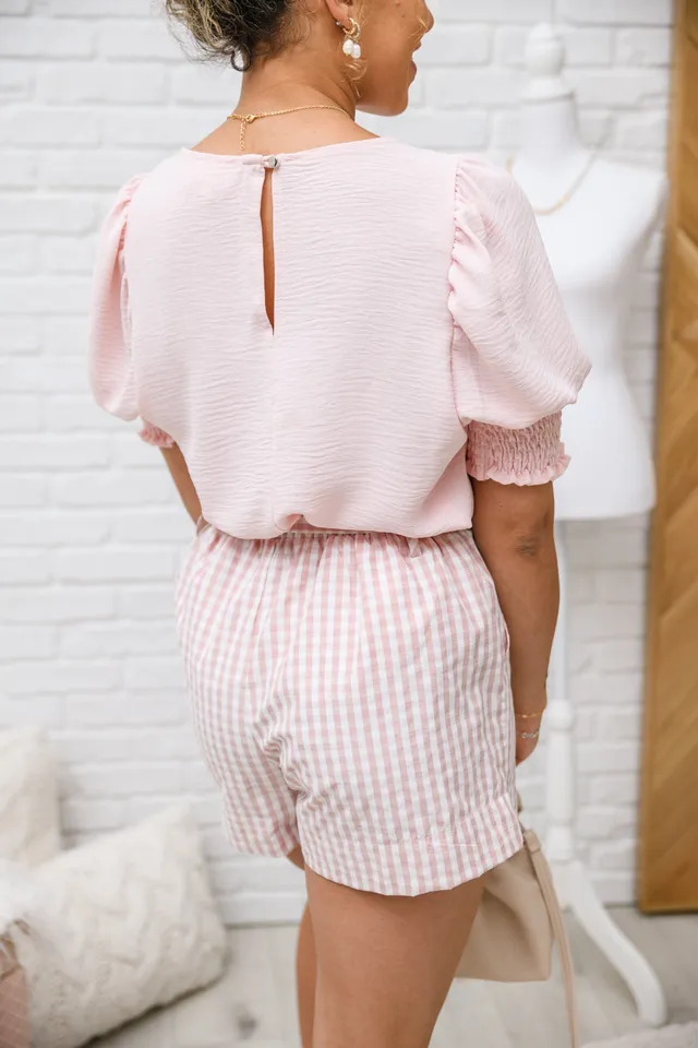 Evoluxxy GANNI Seersucker Ribbon Blouse Gingham Starfish