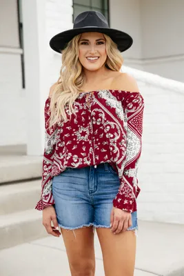 Runaway Top Burgundy