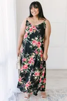 Stuck With Me Floral Maxi Black