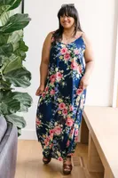 Stuck With Me Floral Maxi Navy