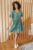 Sweet Dots Dress Green