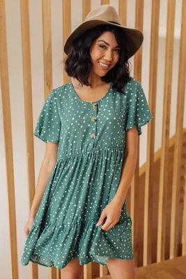 Sweet Dots Dress Green