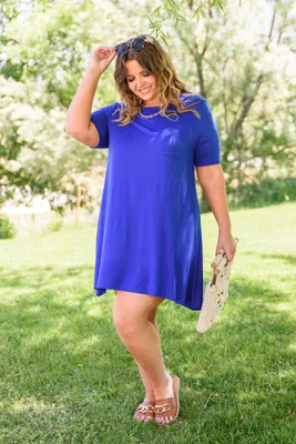 Here To Stay T-Shirt Dress Blue