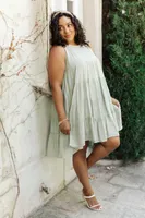 Tiered Halter Dress Sage