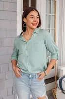 Unwavering Confidence Blouse Light Blue