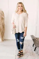 Willow Waffle Knit Top Beige