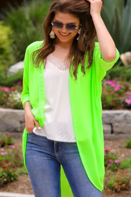 Sunny and 75 Neon Kimono Green