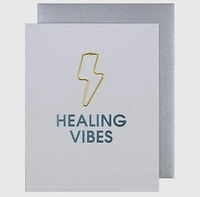 Healing Vibes Paper Clip Letterpress Greeting Card