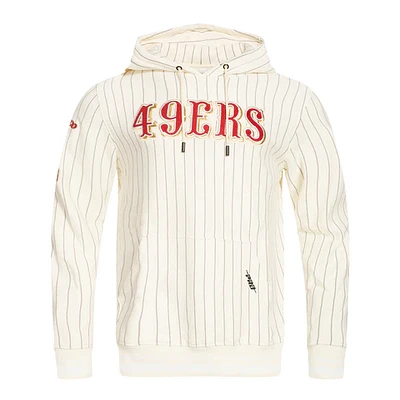 San Francisco 49ers 'PinStripe' Retro Hoodie (Eggshell)