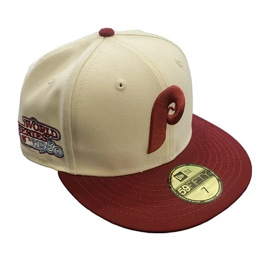 NEW ERA 59Fifty 'Philadelphia Phillies 1980 World Series' Fitted (Cream/Maroon)